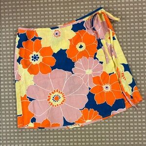 Cutie Rails Linen Wrap Skirt